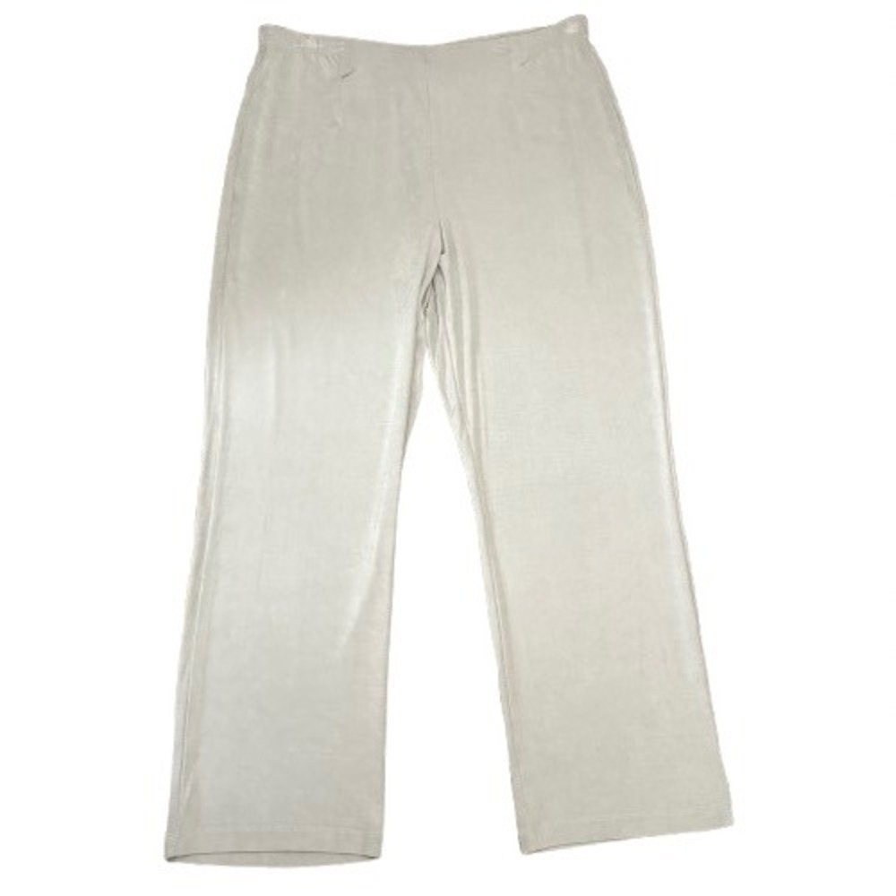 Chico's Travelers Straight‎ Leg Pants Slinky Knit Light Gray Size 16/18 (3R)